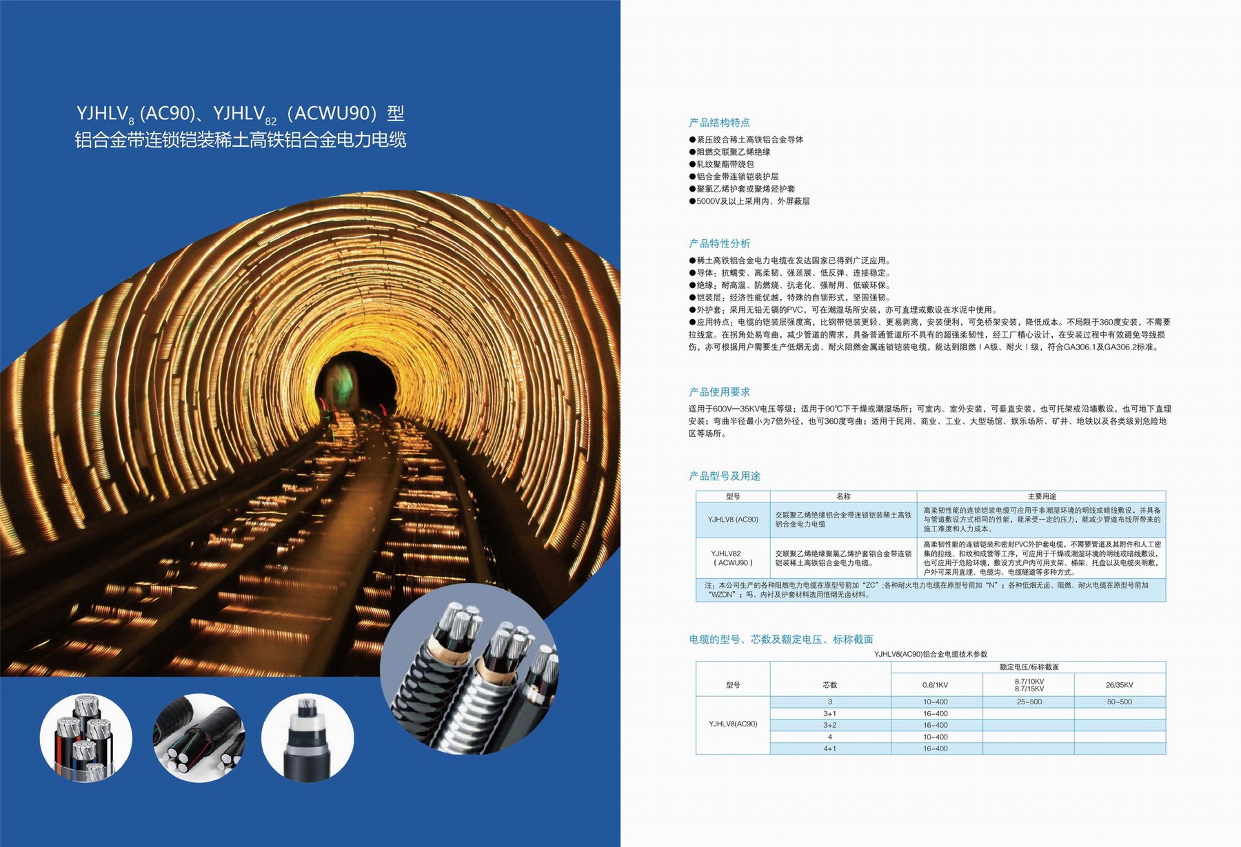 YJHV8(AC90)、YJHLV82(ACWU90)型鋁合金帶連鎖鎧裝稀土高鐵鋁合金電力電纜3.jpg